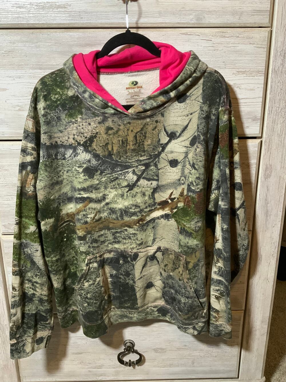 Mossy Oak Camo Hoodie Pink XL Hunting Gorpcore